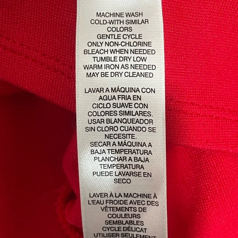 Chico's Red Long Sleeve Tunic Top Size 12 - Picture 6 of 11